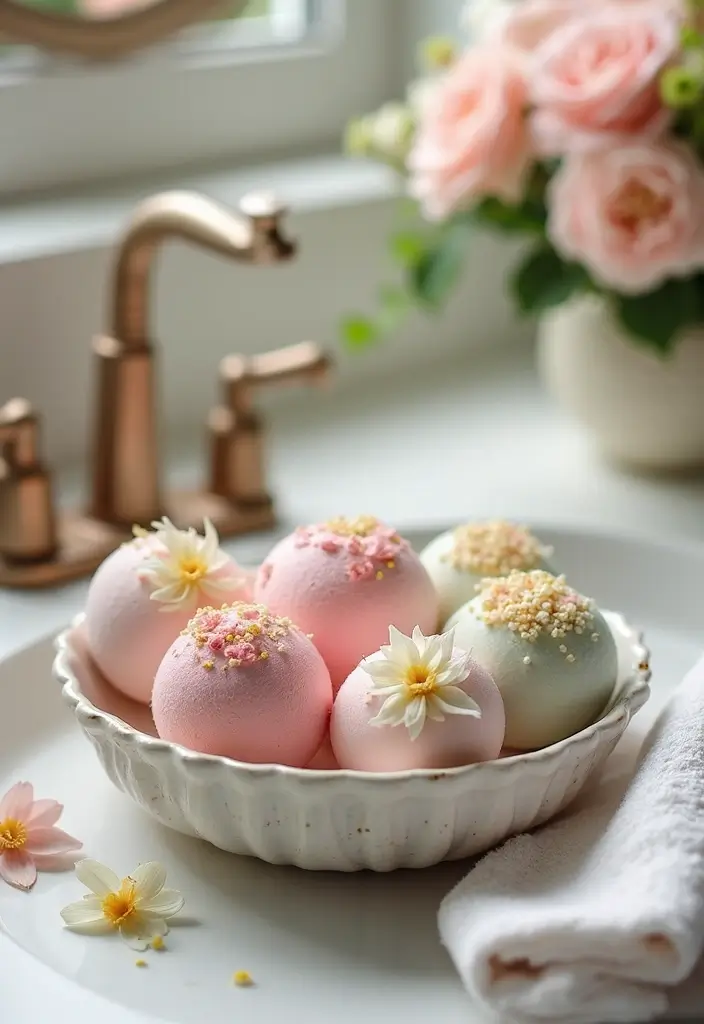29 Floral Bathroom Ideas That Bring Nature Indoors - 23. Floral Bath Bombs and Soaps