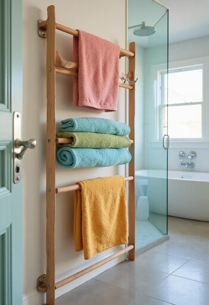 29 IKEA Bathroom Hack Ideas That Transform Your Space - 24. Colorful Towel Rack