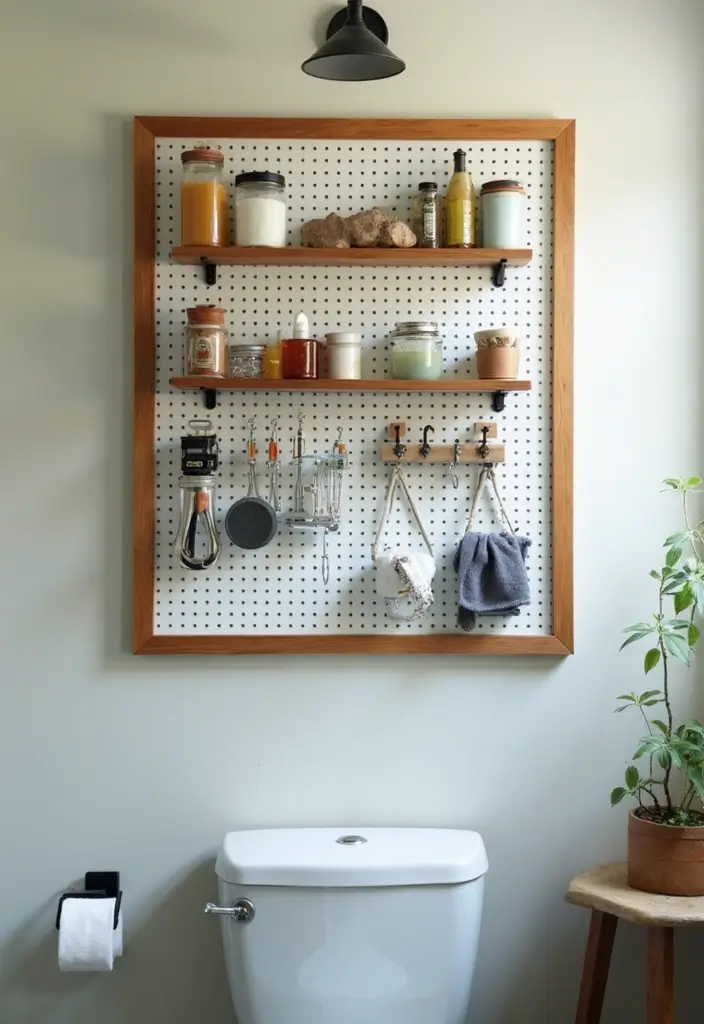29 IKEA Bathroom Hack Ideas That Transform Your Space - 25. Organize with Pegboards