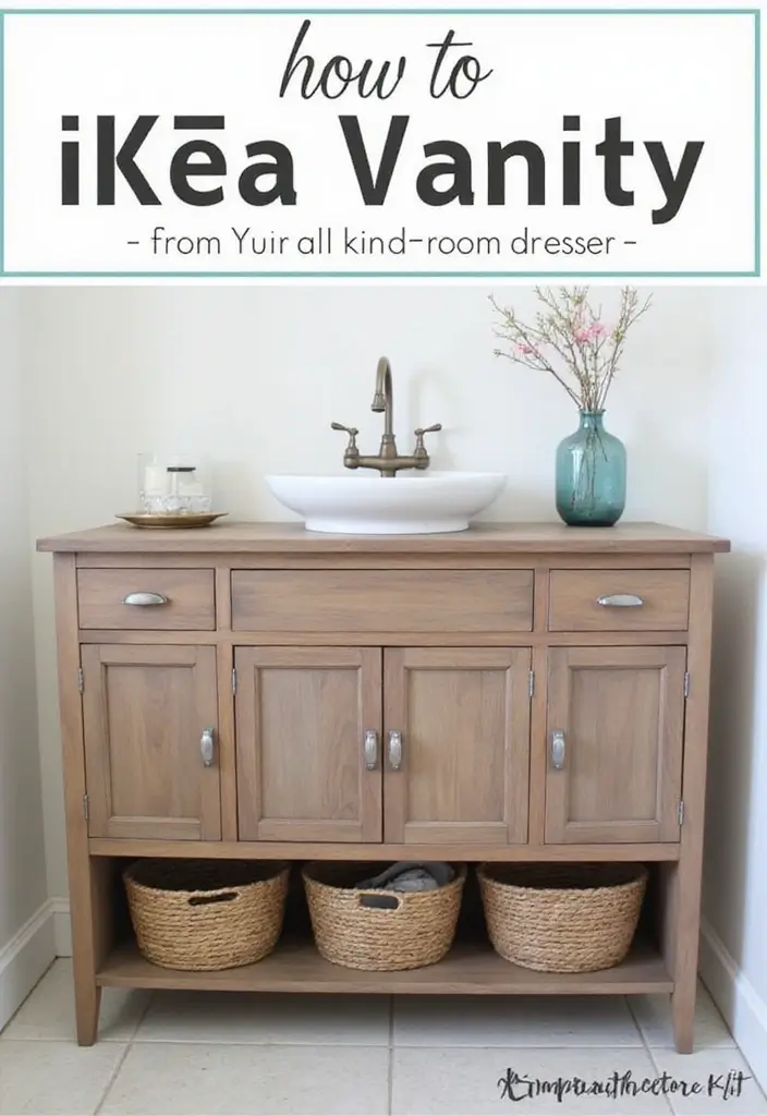 29 IKEA Bathroom Hack Ideas That Transform Your Space - 3. DIY Vanity with a Twist