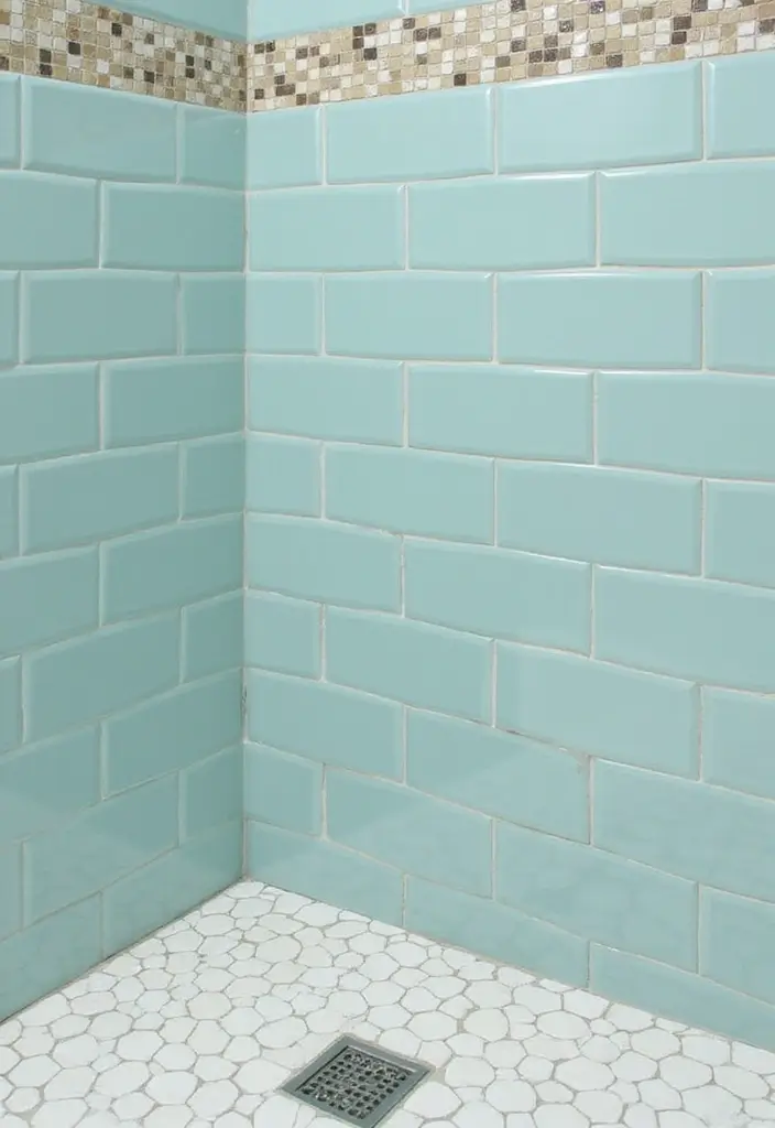29 Light Teal Bathroom Ideas That Feel Refreshing - 2. Coastal Tile Designs