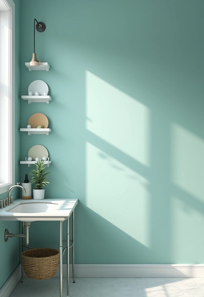 29 Light Teal Bathroom Ideas That Feel Refreshing - 4. Light Teal Bathroom Paint Ideas