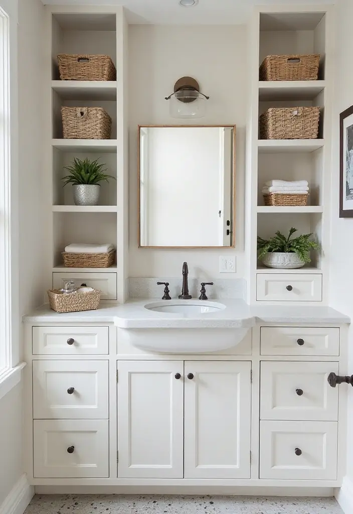 29 Mini Bathroom Design Inspirations That Maximize Space - 18. Custom Built-ins