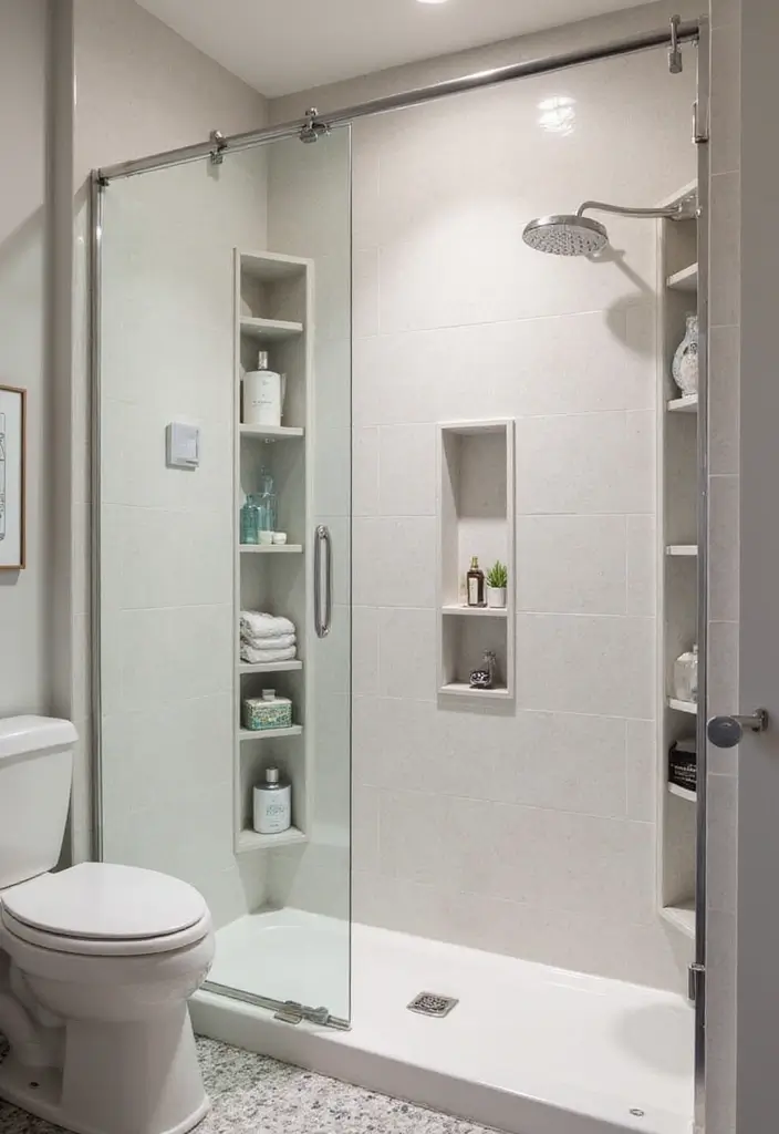 29 Mini Bathroom Design Inspirations That Maximize Space - 19. Chic Shower Nooks