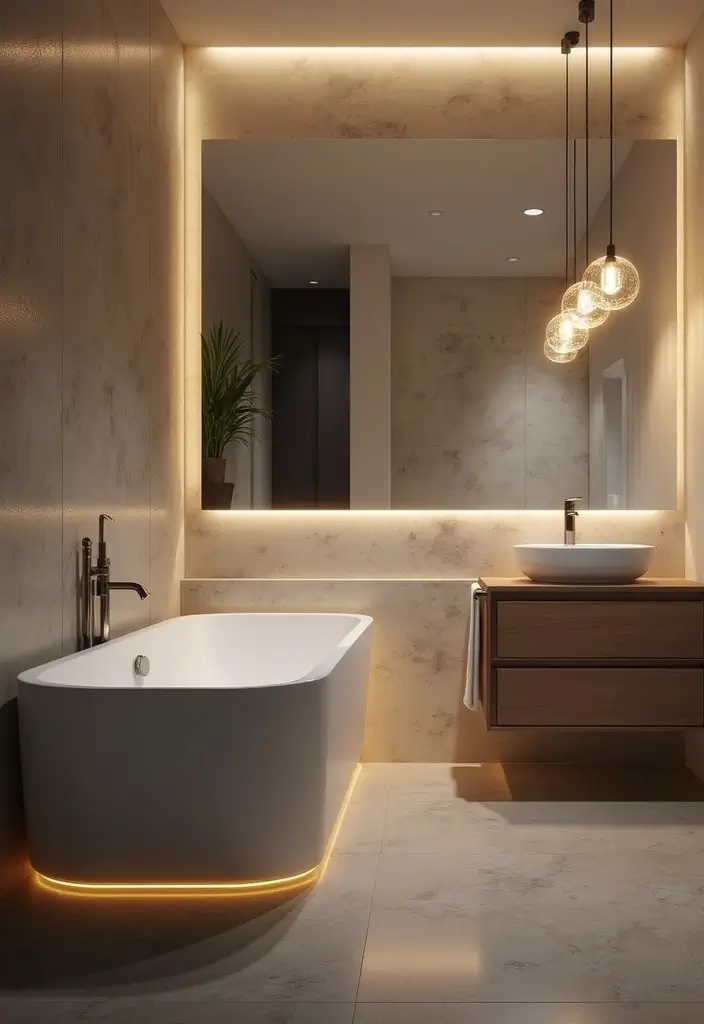 29 Photos in Bathroom Ideas That Look Chic - 14. Customizable Lighting