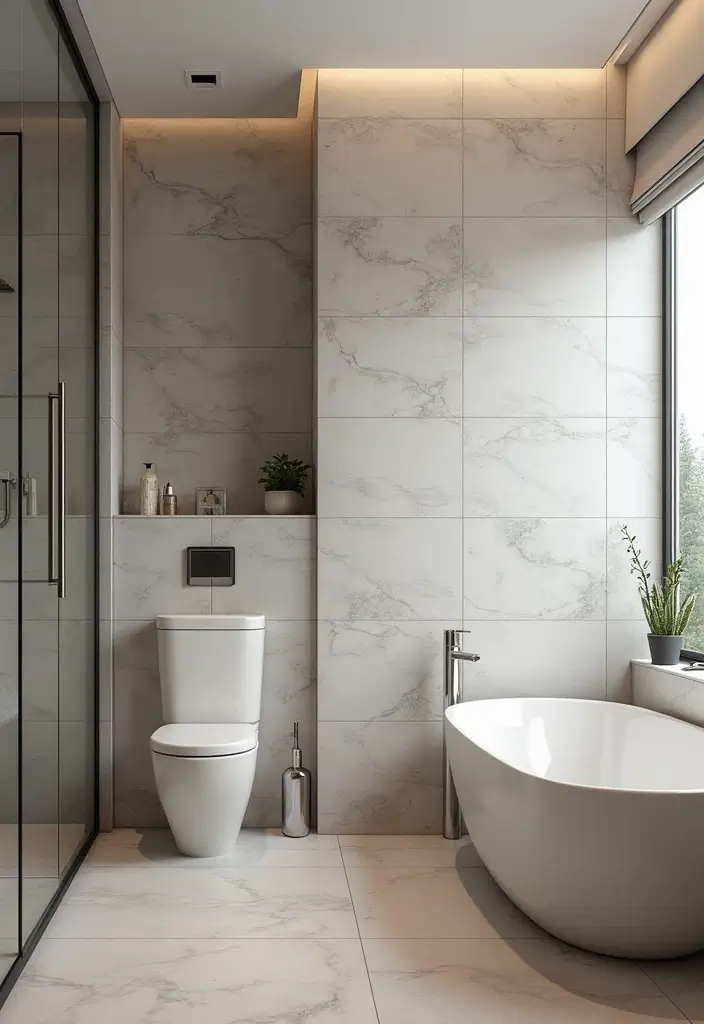 29 Photos in Bathroom Ideas That Look Chic - 22. Contemporary Wall Panels