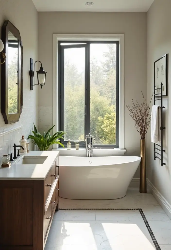 29 Photos in Bathroom Ideas That Look Chic - 28. Beautifully Framed Windows