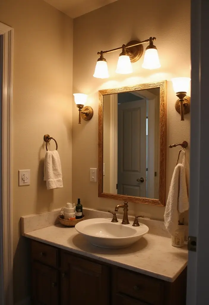 29 Photos in Bathroom Ideas That Look Chic - 6. Elegant Lighting Fixtures