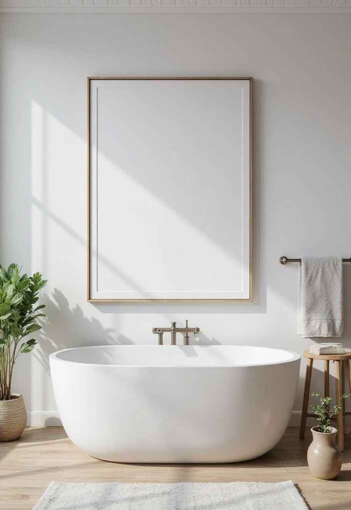 29 Photos in Bathroom Ideas That Look Chic - 7. Minimalist Wall Art