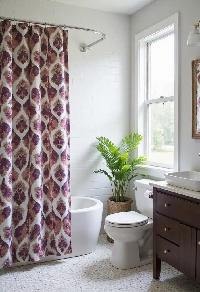 29 Photos in Bathroom Ideas That Look Chic - 9. Unique Shower Curtains