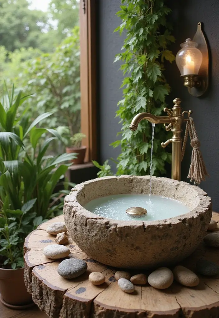 29 Table Top Wash Basin Ideas for Modern Bathrooms - 16. Outdoor-Style Basins