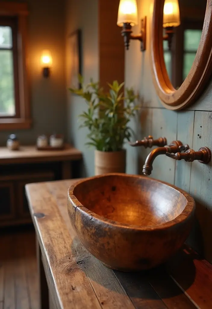 29 Table Top Wash Basin Ideas for Modern Bathrooms - 2. Reclaimed Wood Basins