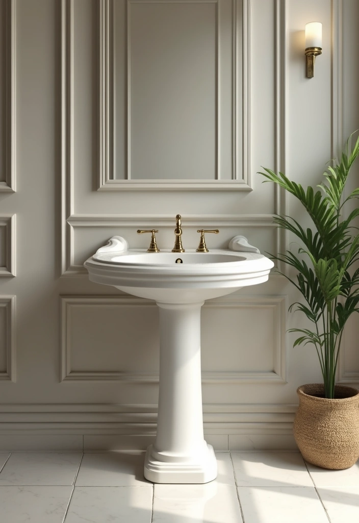 29 Table Top Wash Basin Ideas for Modern Bathrooms - 25. Elegant Pedestal Basins
