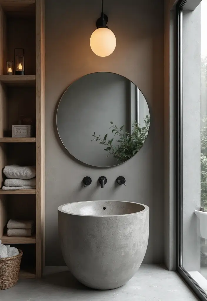 29 Table Top Wash Basin Ideas for Modern Bathrooms - 5. Concrete Basins