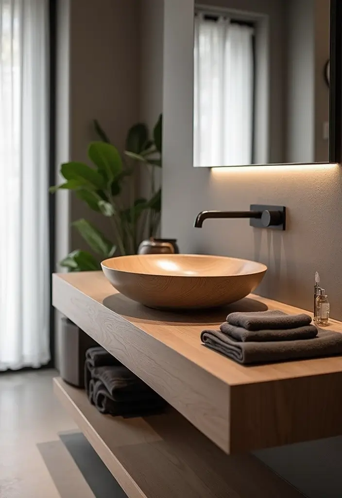 29 Table Top Wash Basin Ideas for Modern Bathrooms - 7. Dual-Material Basins