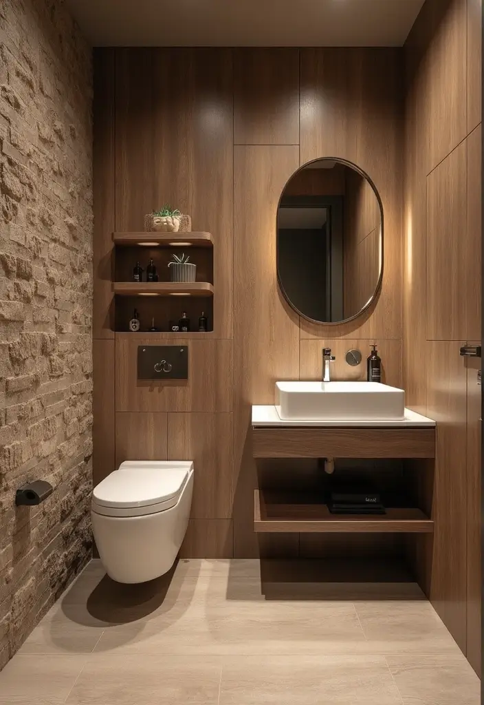 29 Tiny Bathroom Layout Ideas That Actually Work - 12. Textured Wall Treatments