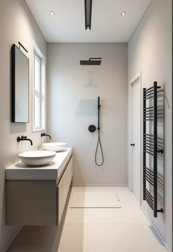 29 Tiny Bathroom Layout Ideas That Actually Work - 2. Linear Layout