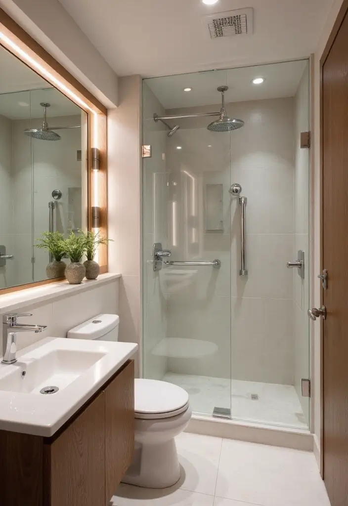 29 Tiny Bathroom Layout Ideas That Actually Work - 28. Integrated Lighting Fixtures