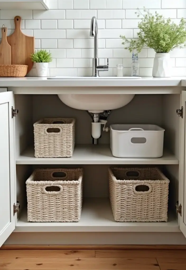 29 Tiny Bathroom Layout Ideas That Actually Work - 6. Under-Sink Storage
