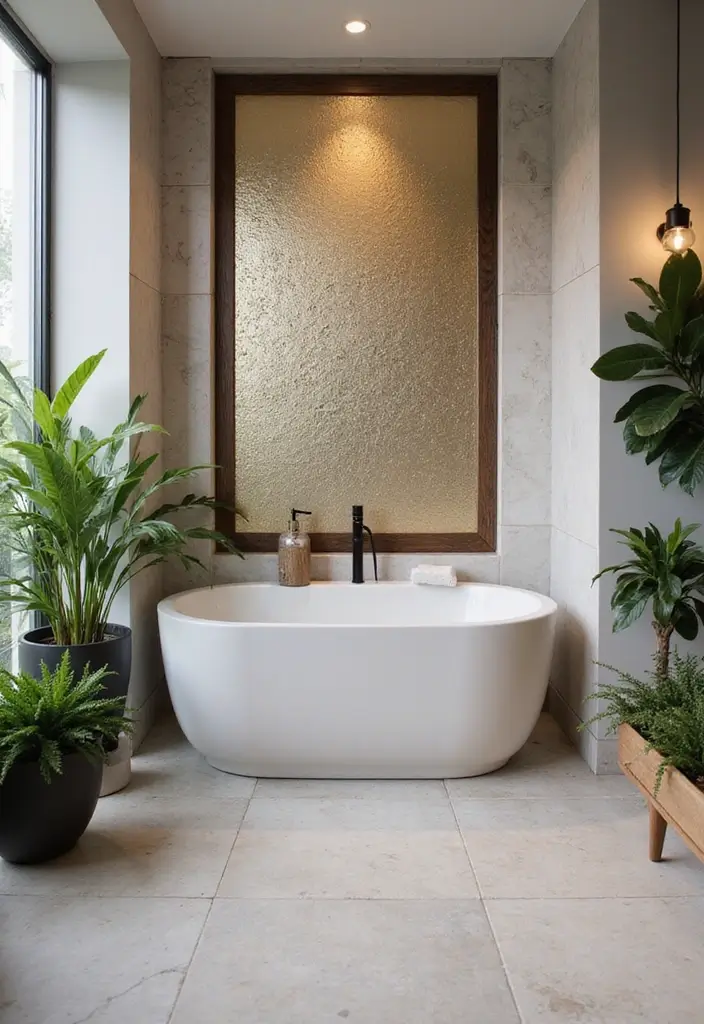 29 Wet Wall Bathroom Ideas That Add Texture - 14. Decorative Screens