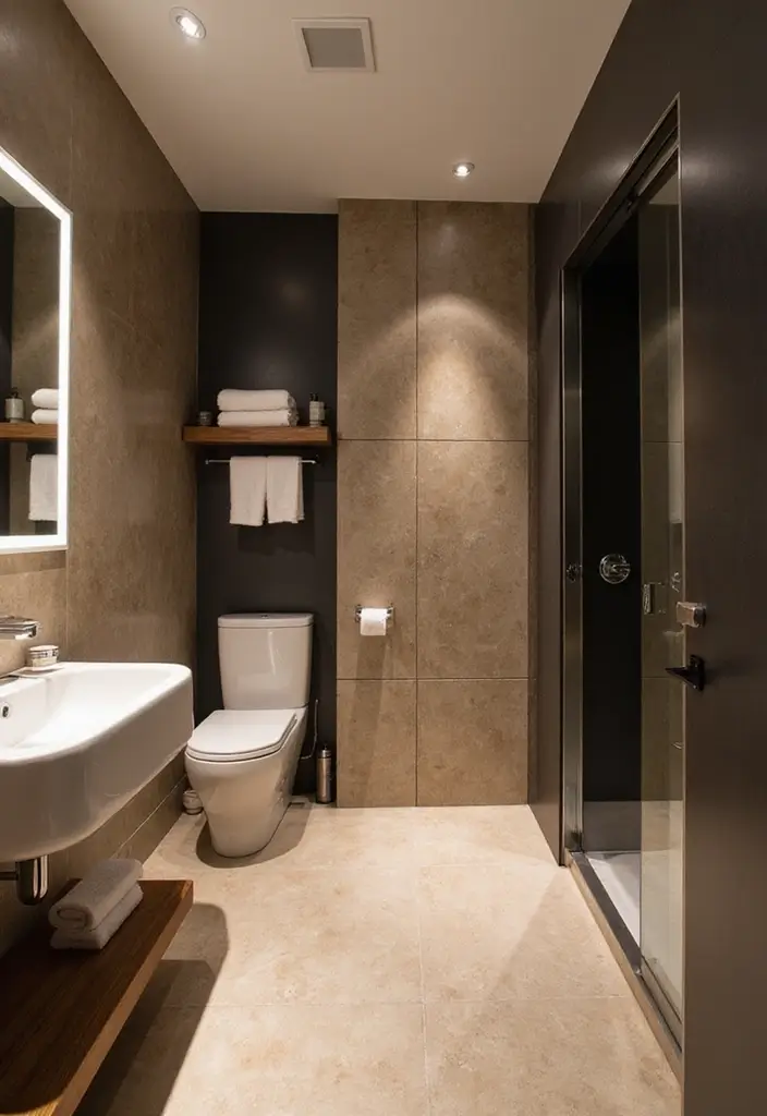 29 Wet Wall Bathroom Ideas That Add Texture - 21. Faux Leather Wall Panels