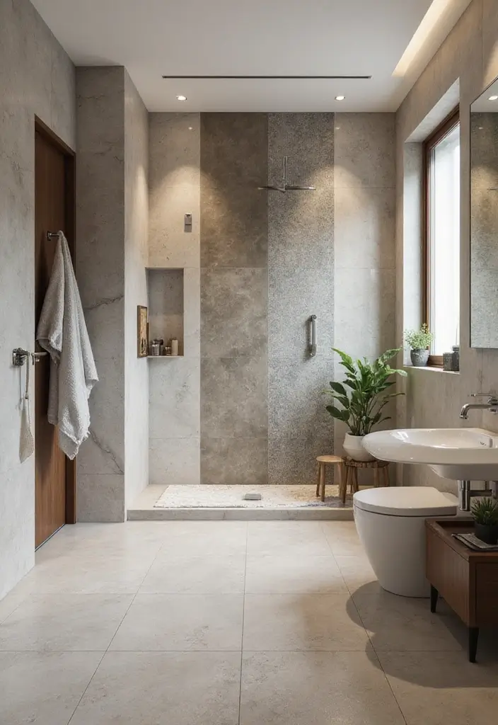 29 Wet Wall Bathroom Ideas That Add Texture - 22. Customizable Modular Panels