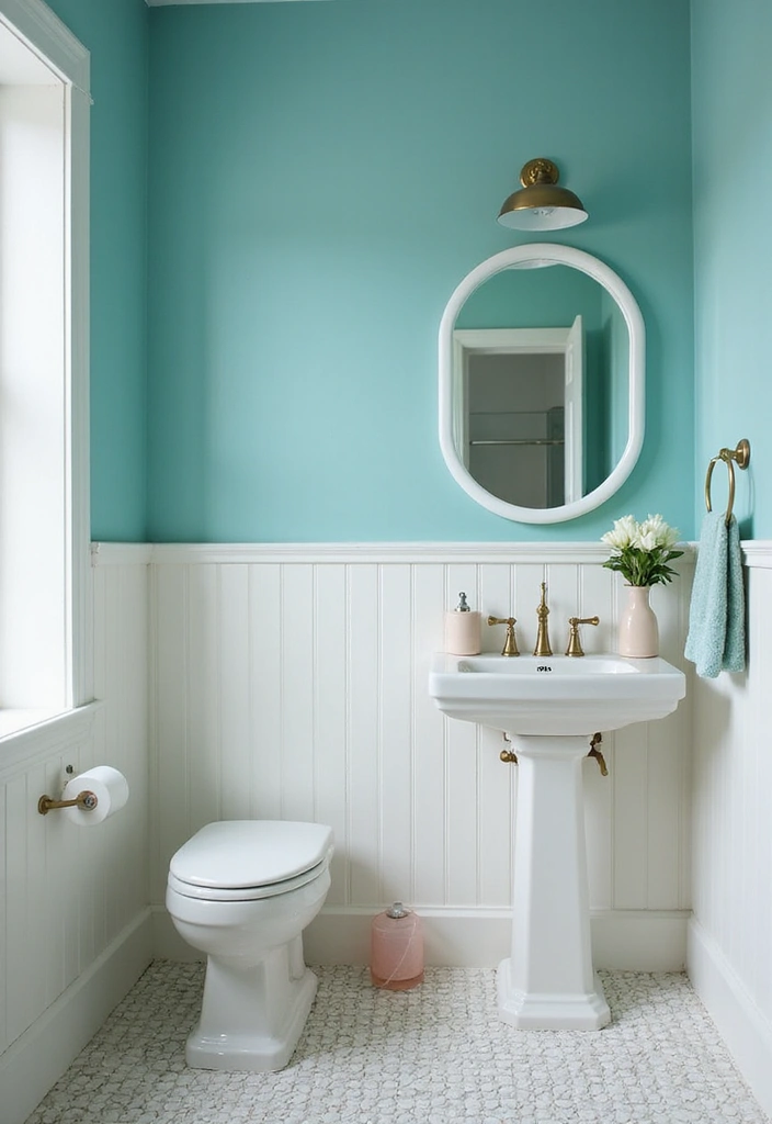 29 Wet Wall Bathroom Ideas That Add Texture - 8. Painted Accent Walls
