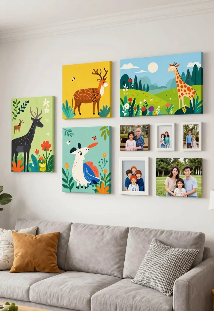 15 Baby Living Room Set Up Ideas: Safe, Stylish, and Practical - 9. Wall Art That Inspires 1