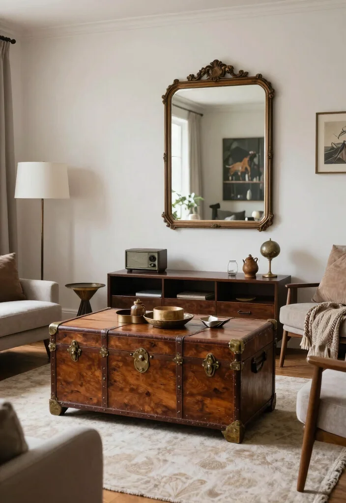 15 CB2 Living Room Ideas Modern Sleek and Trendy - 15. Vintage Finds and Accents 1