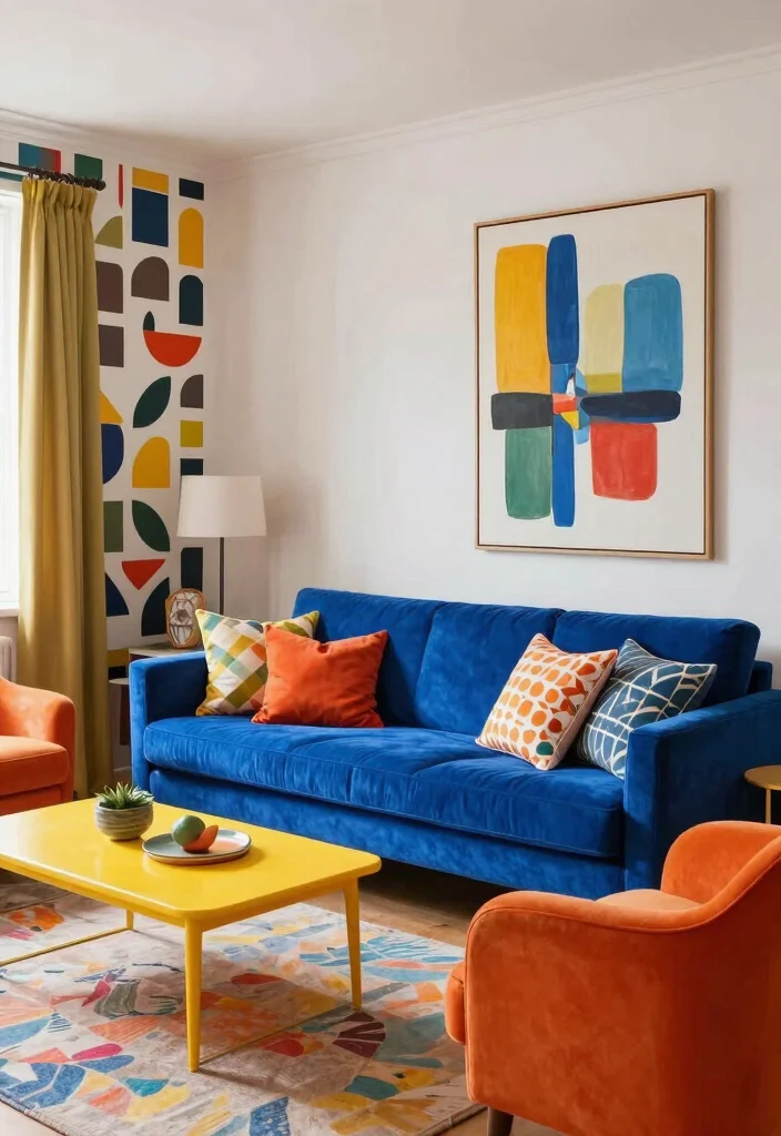 15 CB2 Living Room Ideas Modern Sleek and Trendy - 2. Bold Color Statements 1