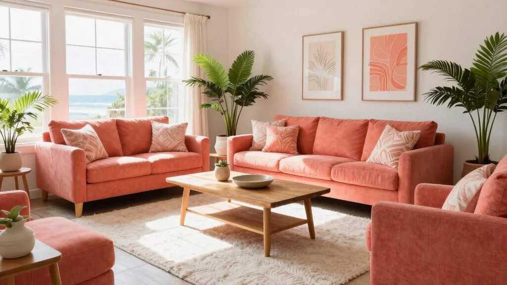 15 Coral Living Room Ideas: Warm, Fresh, and Inviting