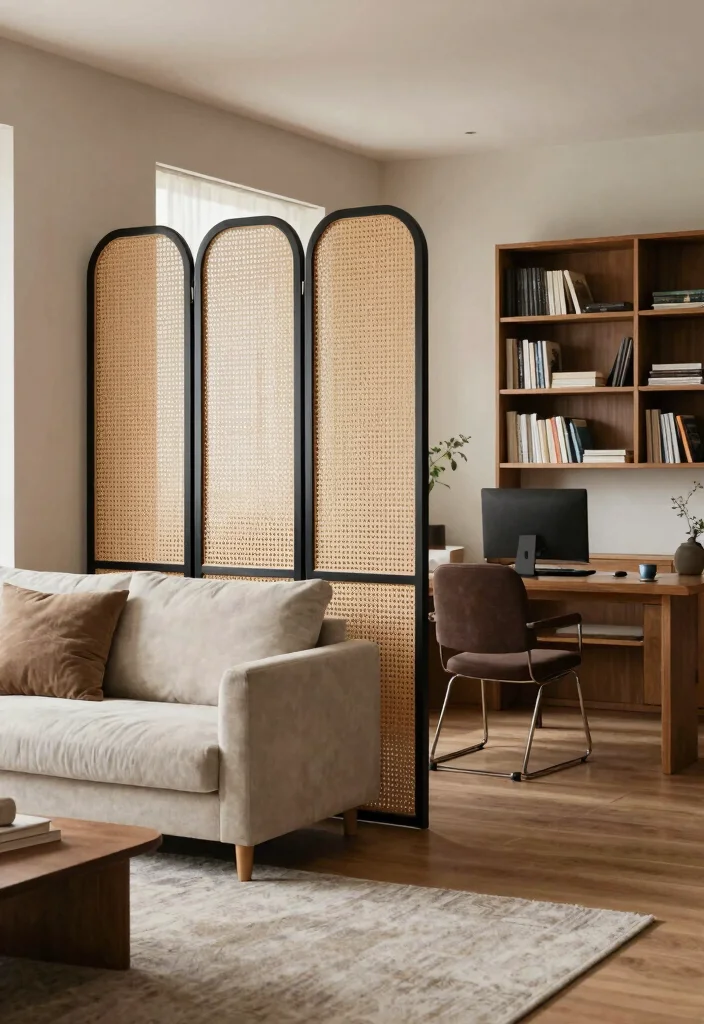 15 Extra Living Room Ideas for Flexible Bonus Spaces - 15. Flexible Room Dividers 1