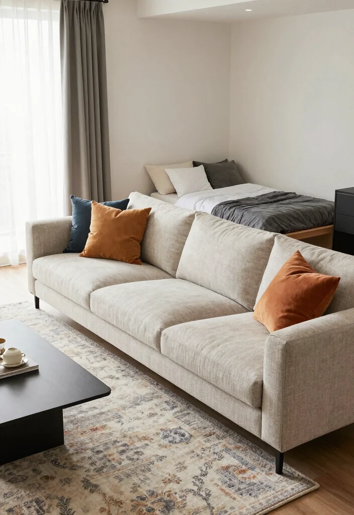 15 Extra Living Room Ideas for Flexible Bonus Spaces - 4. Multi-Purpose Sofa 1