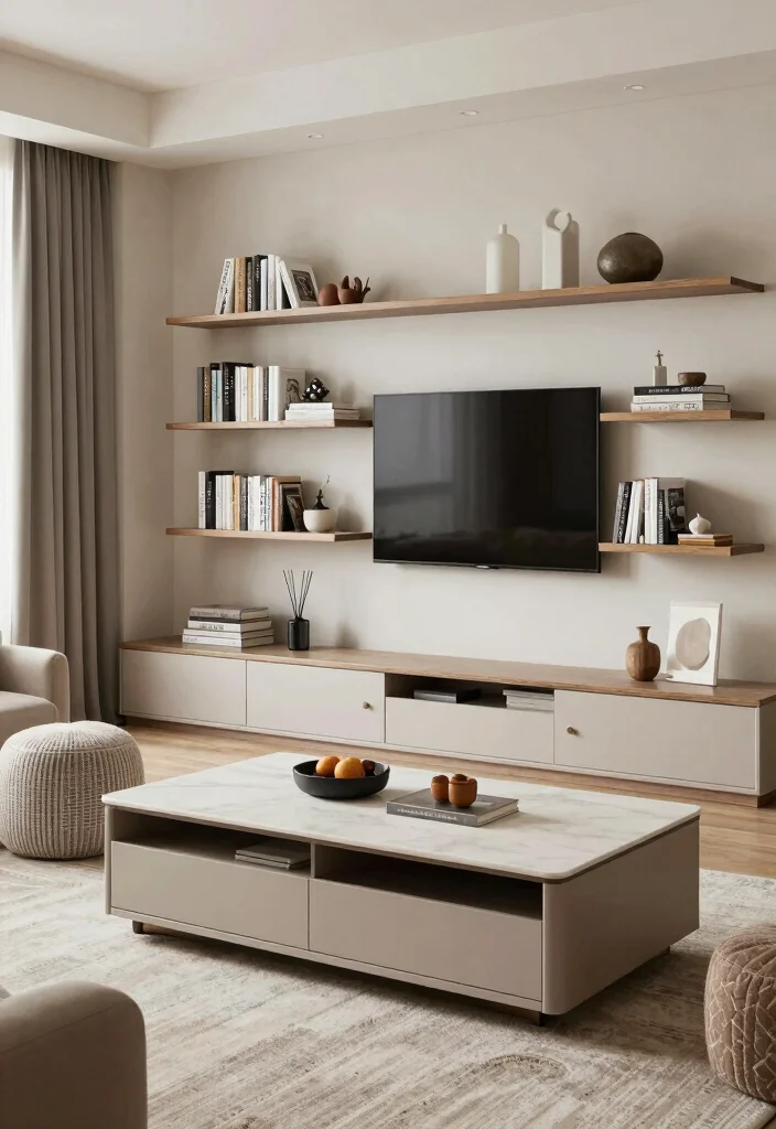 15 Extra Living Room Ideas for Flexible Bonus Spaces - 7. Smart Storage Solutions 1