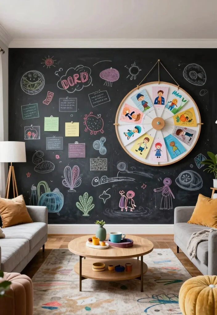 15 Extra Living Room Ideas for Flexible Bonus Spaces - 8. Interactive Decor 1