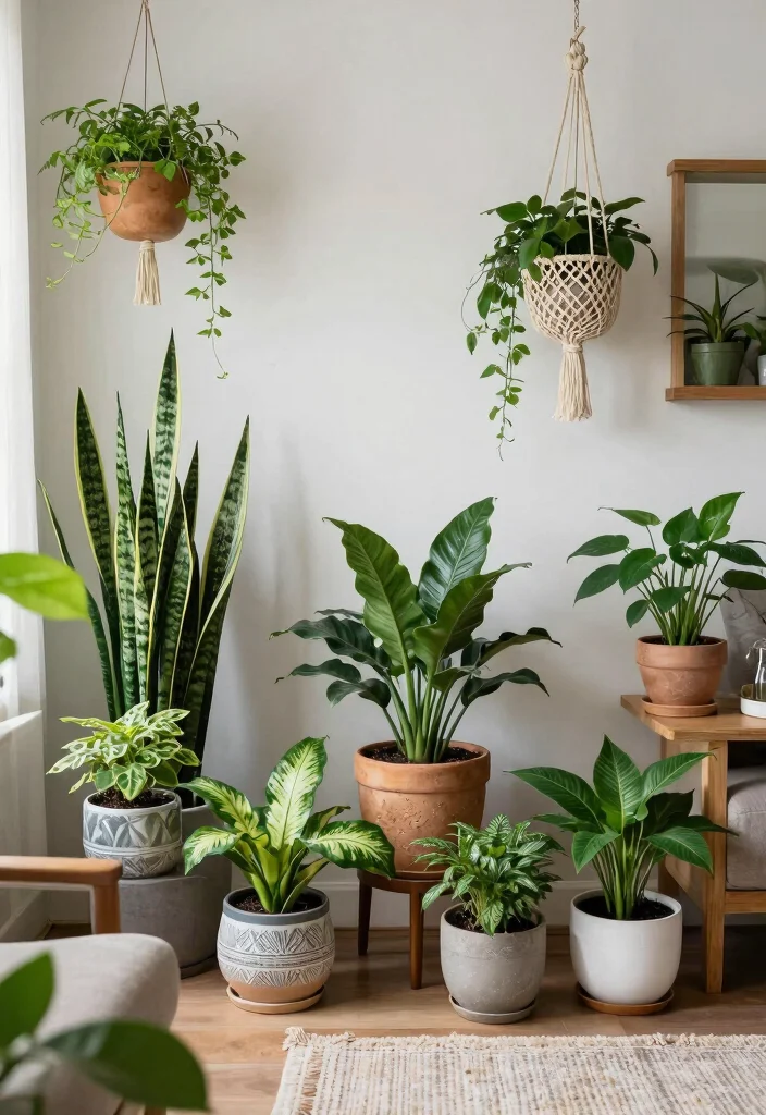 15 Extra Living Room Ideas for Flexible Bonus Spaces - 9. Indoor Plants 1
