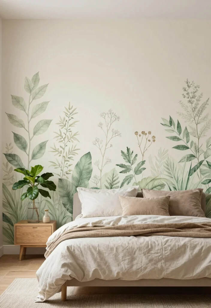 15 Half Wall Paneling Ideas Bedroom Classic Modern Blend - 10. Nature-Inspired Themes for a Refreshing Look 1