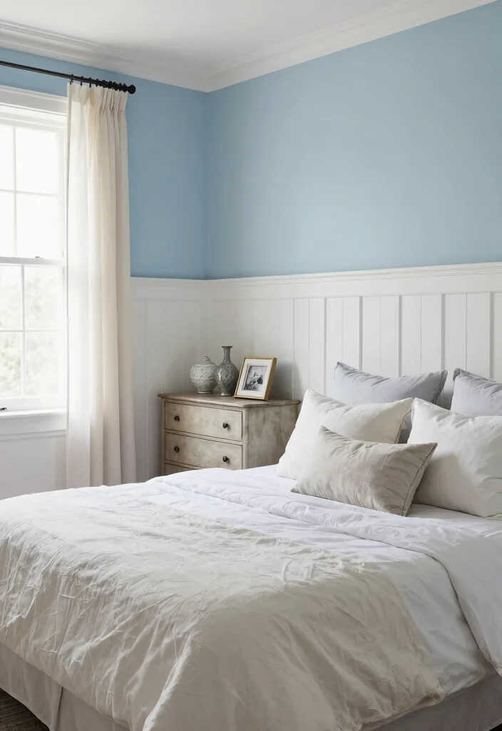 15 Half Wall Paneling Ideas Bedroom Classic Modern Blend - 2. Classic White Wainscoting for Timeless Appeal 1