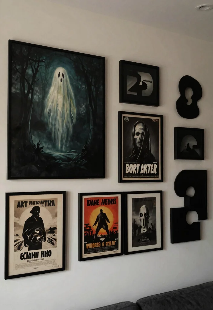 15 Horror Living Room Ideas: Dark Creepy Aesthetic - 12. Dark Artworks 1