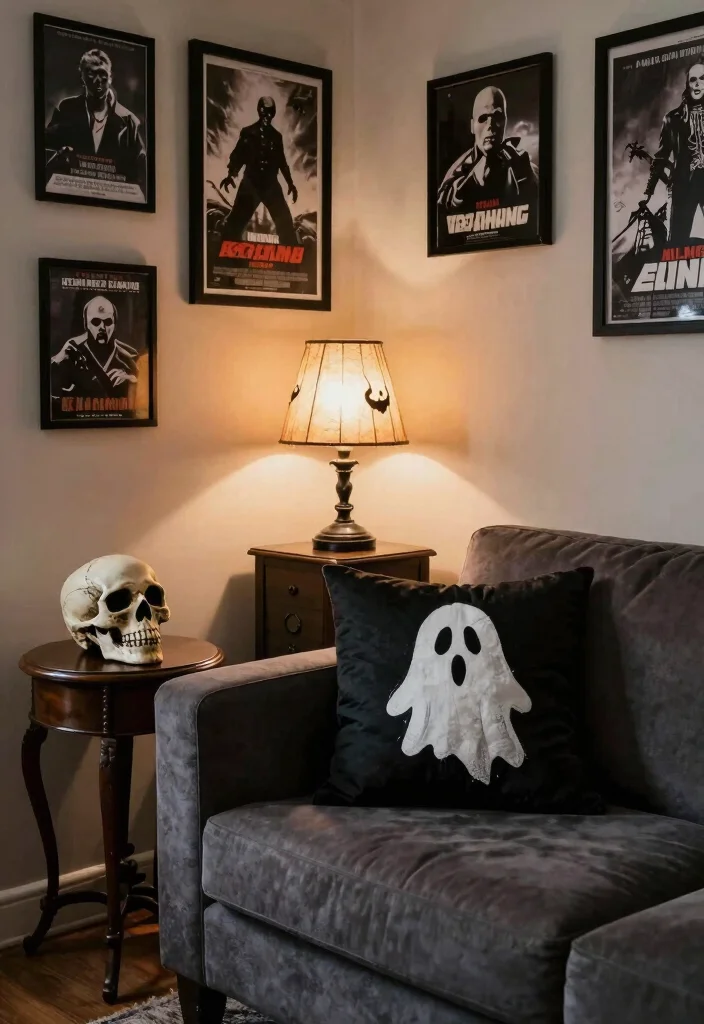 15 Horror Living Room Ideas: Dark Creepy Aesthetic - 4. Haunted Accessories 1