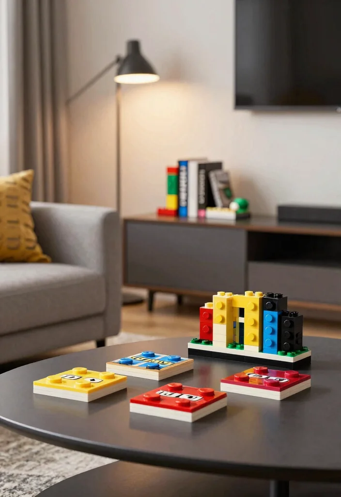 15 Lego Living Room Ideas for Playful Creative Decor - 14. Lego Decorative Accents 1