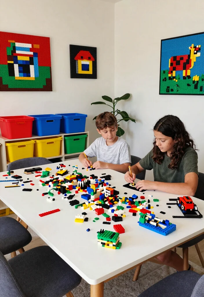 15 Lego Living Room Ideas for Playful Creative Decor - 15. Lego Collaboration Space 1