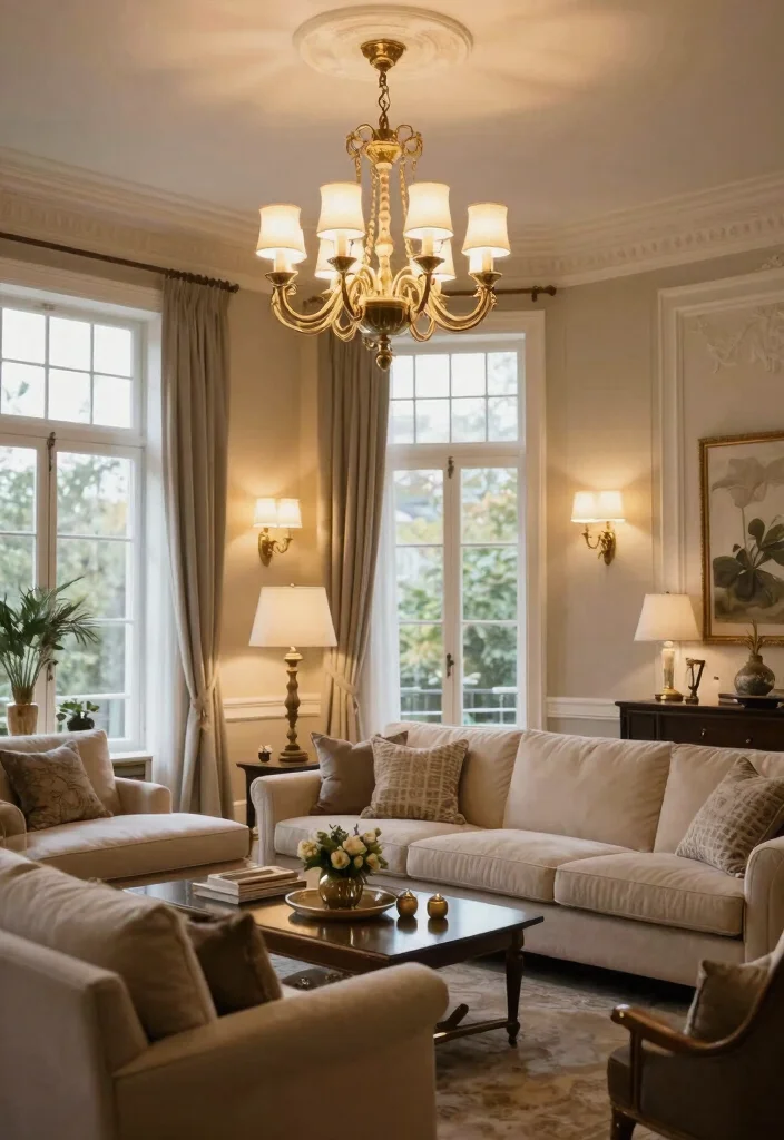 15 Living Room Inspiratie Luxe Ideas: Elegant High-End Style - 4. Focus on Lighting Design 1
