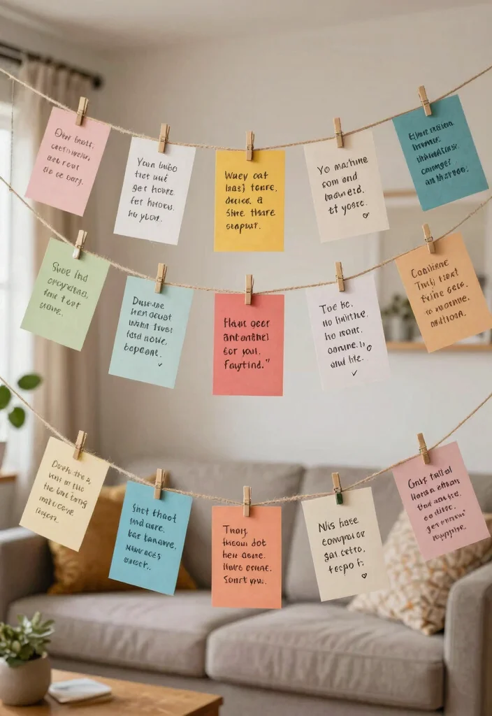 15 Living Room Picnic Ideas for Cozy Floor Seating Vibes - 12. Inspirational Quotes and Messages 1