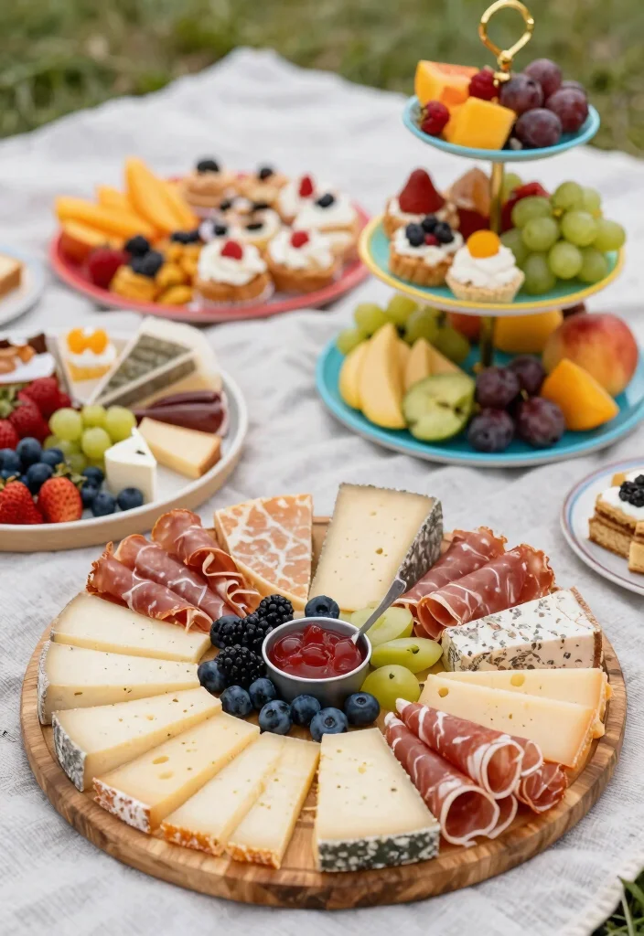 15 Living Room Picnic Ideas for Cozy Floor Seating Vibes - 14. Creative Serving Platters 1