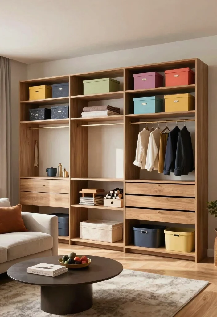 15 Living Room Wardrobe Ideas: Hidden Storage Solutions - 9. Modular Wardrobe Systems 1