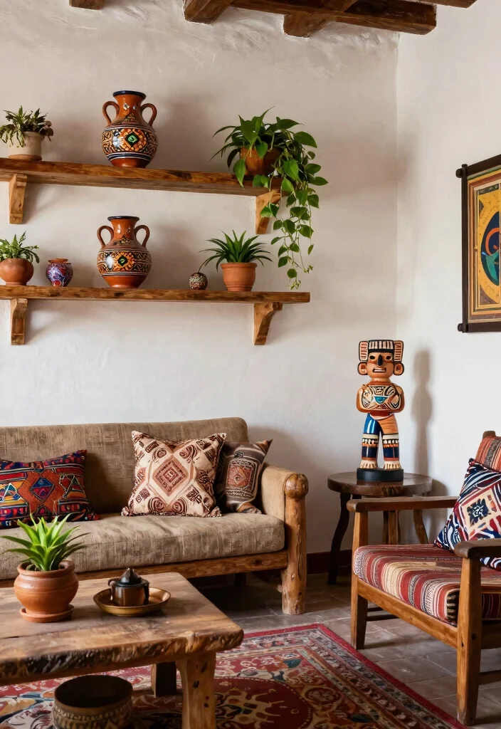 15 Mexican Living Room Ideas: Embracing Colorful Cultural Style - 5. Cultural Decor Elements 1
