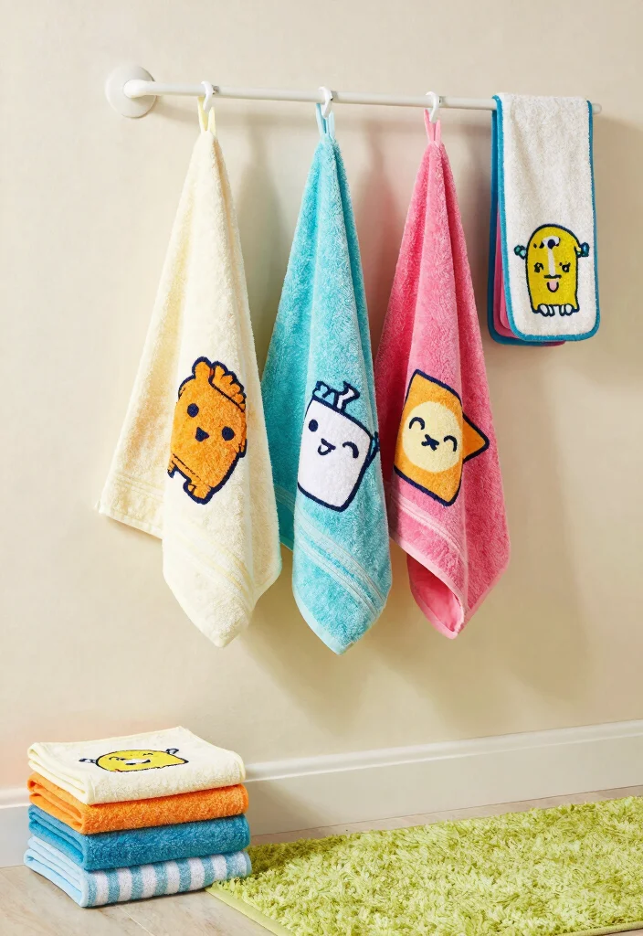 15 Toca Boca Bedroom Ideas for Big Family House Bathrooms: Fun Themes for Kids - 12. Themed Towels and Linens 1