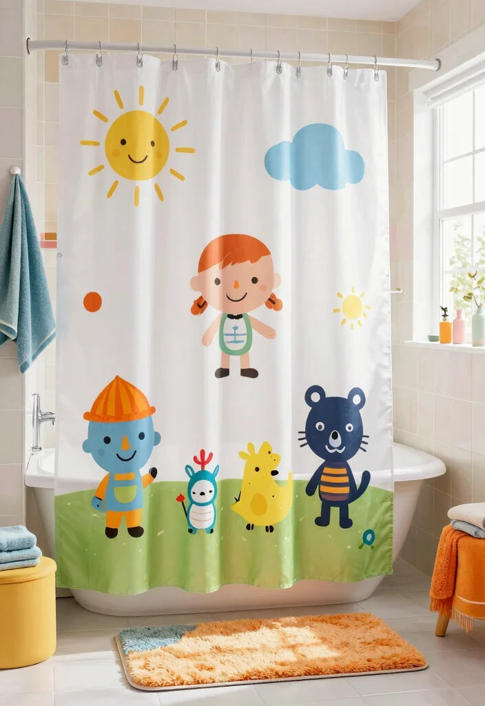 15 Toca Boca Bedroom Ideas for Big Family House Bathrooms: Fun Themes for Kids - 2. Funky Shower Curtains 1