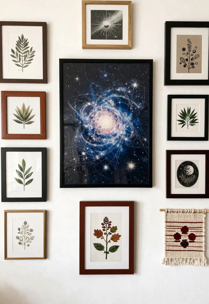 15 Witchy Living Room Ideas for a Dark Mystical Aesthetic - 11. Witchy Gallery Wall 1